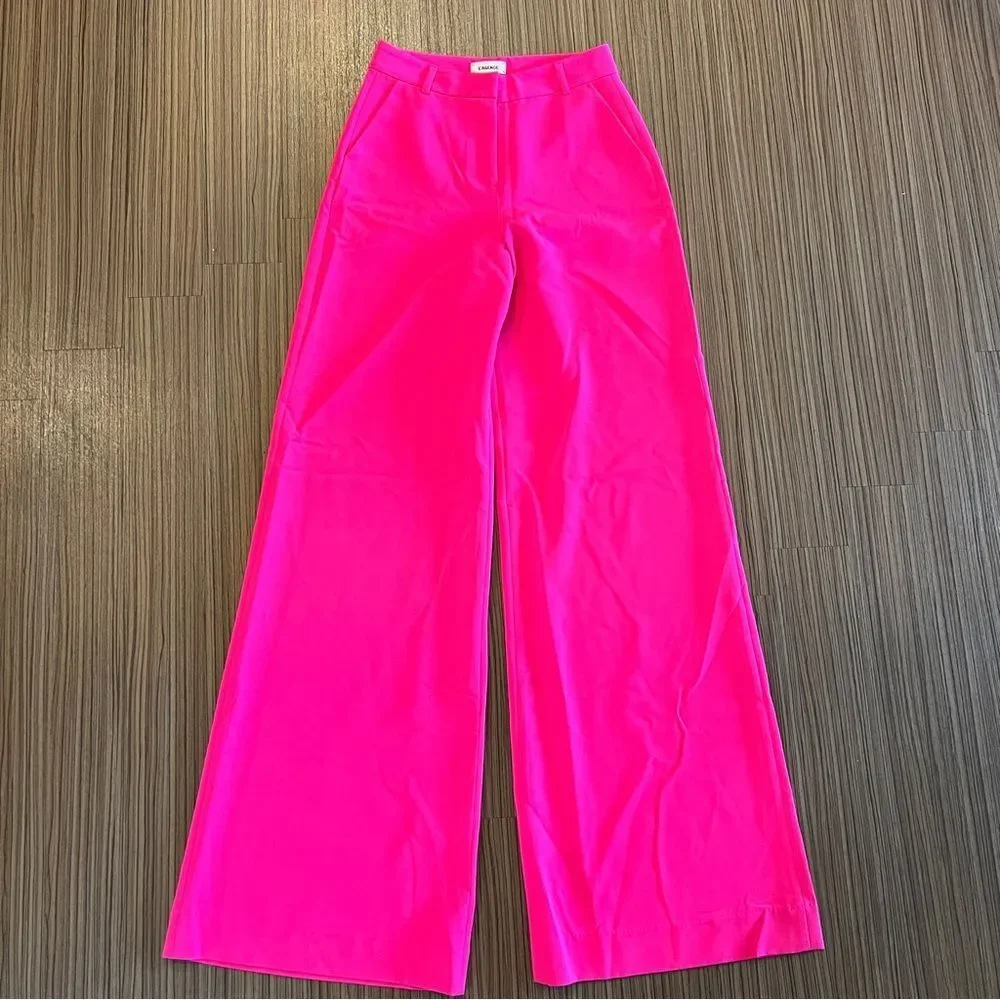 NWT L’AGENCE Pilar Pink Wide Leg Pant Trouser - Picture 10 of 13